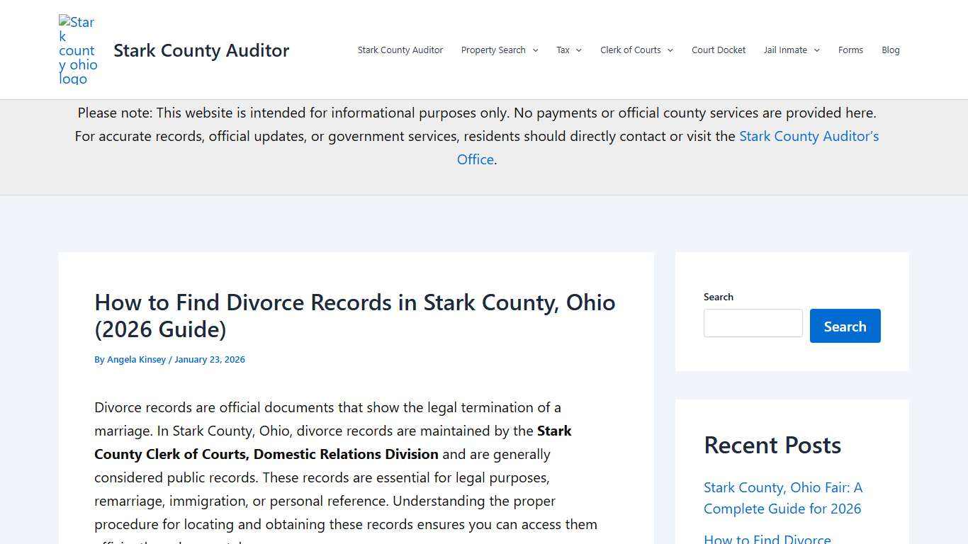 How to Find Divorce Records in Stark County, Ohio (2026 Guide)