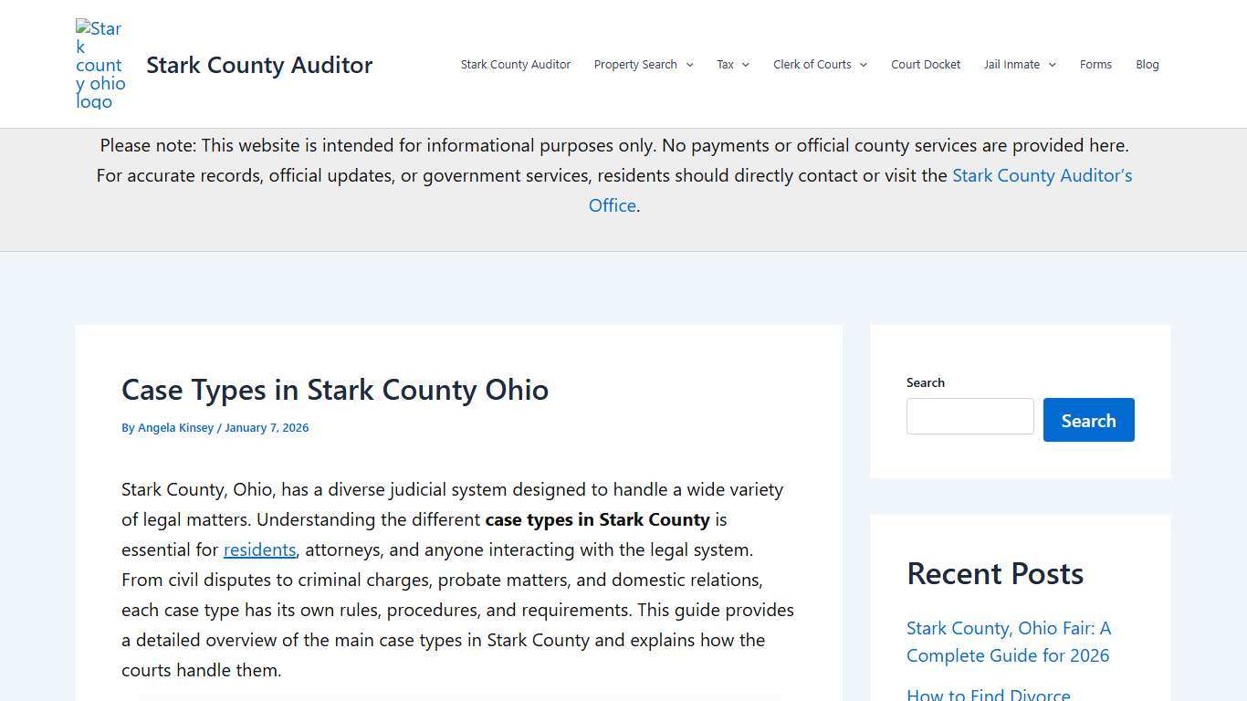 Case Types in Stark County Ohio 2026 complete guide